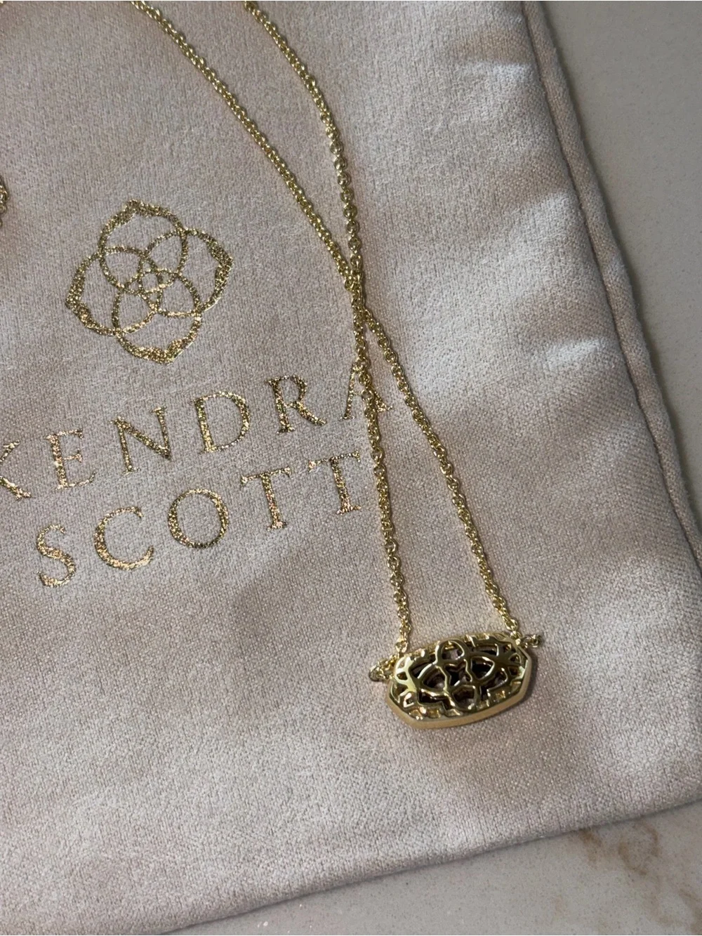 Kendra Scott Elisa Dollie black filigree necklace